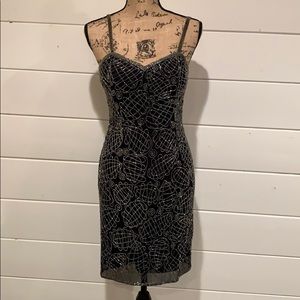 Black Sequined Mini Dress